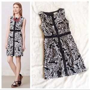 ANTHROPOLOGIE Tabitha Black White Eyelet Sheath